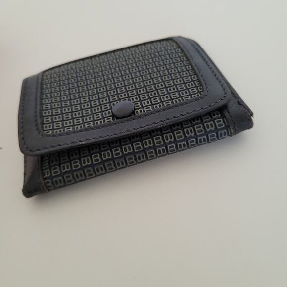 Bally Vintage Coin Key Holder Wallet Leather Mini Navy Blue Bifold Small Logo - Picture 9 of 9